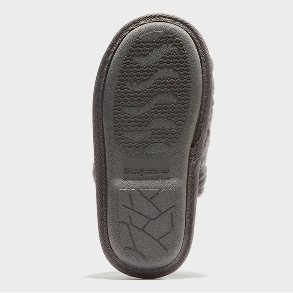 dluxe by dearfoams Kids' Skeleton Peace Sign Slide Slippers‎ - Gray 11-12